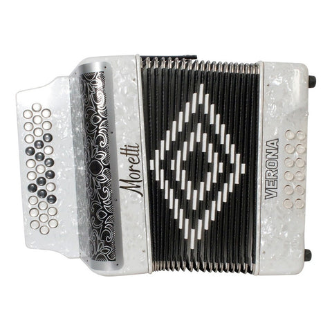 Acordeón Blanco De 31 Botones Tono De Sol Moretti Verona Gcf