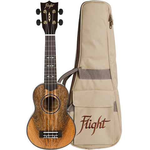 Ukulele Tamaño Soprano 12 Trastes, Flight Dus450 Man/man Marrón