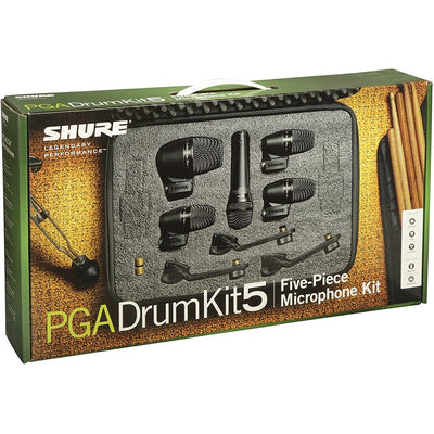 Pack De 5 Microfonos Para Bateria Shure Pgadrumkit5