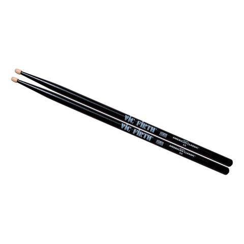 Vic Firth 5ab Baquetas Punta De Madera Batería Percusión Color Negro Tamaño 16 5a