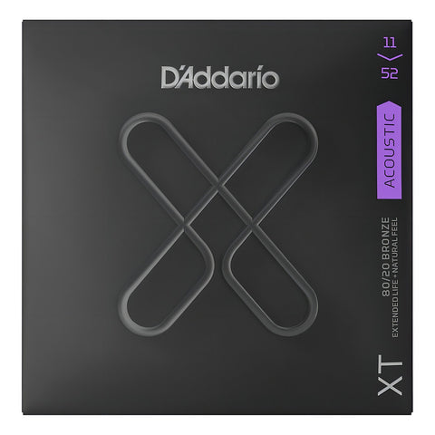 D'addario Cuerdas Para Guitarra Acústica, Xt Phosphor Bronze Coated, Xtapb1152, Custom Light Gauge 11-52, Juego De 6 Cuerdas, Paquete De 1