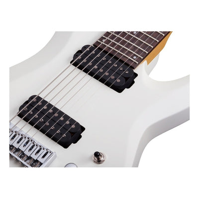 Guitarra Eléctrica Schecter Deluxe C-8 De Tilo Satin White Satin Con Diapasón De Palo De Rosa