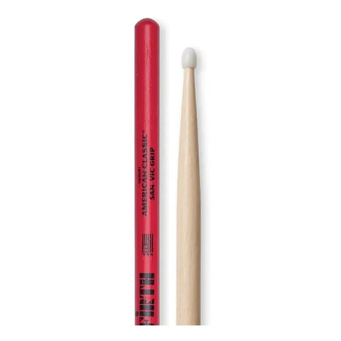 Baquetas Vic Firth Punta Nylon 5a Con Antiderrapante 5anvg Color Natural/rojo