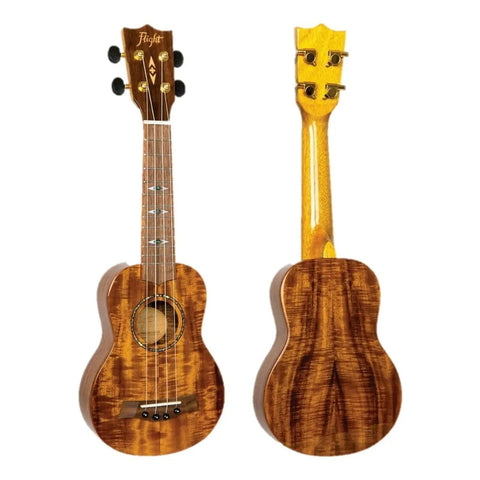Ukelele Soprano 12 Trastes Con Funda Flight Dus445 Acacia Marrón