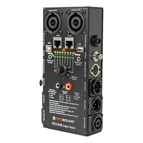 Probador De Cables Speakon Usb Trs Prosound Mod. Pct-01b