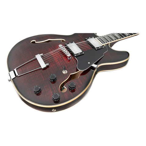 Guitarra Eléctrica 6 Cuerdas Mars Hollowbody 335 Classic Red Color Rojo Material Del Diapasón Palo De Rosa Orientación De La Mano Diestro