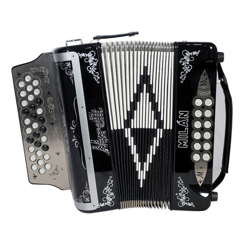 Moretti Milan Blk Acordeón De Botones Tono Sol Funda Correas