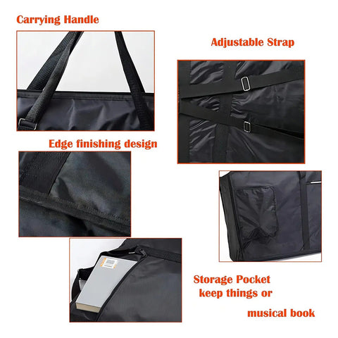Funda Proel Negra Para Teclado 61 Teclas Modelo Bag910p Con Bolsillo Negro