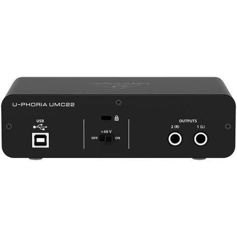 Interfaz Interfase De Audio Behringer U-phoria Umc22 Negro