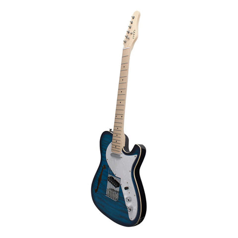 Guitarra Eléctrica 6 Cuerdas Mars Hollowbody Color Azul Material Del Diapasón Arce Orientación De La Mano Diestro