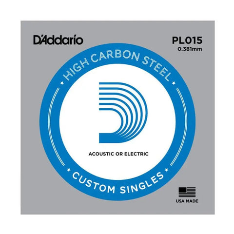 Corda Avulsa Para Guitarra .015 D'addario Plain Steel Pl015