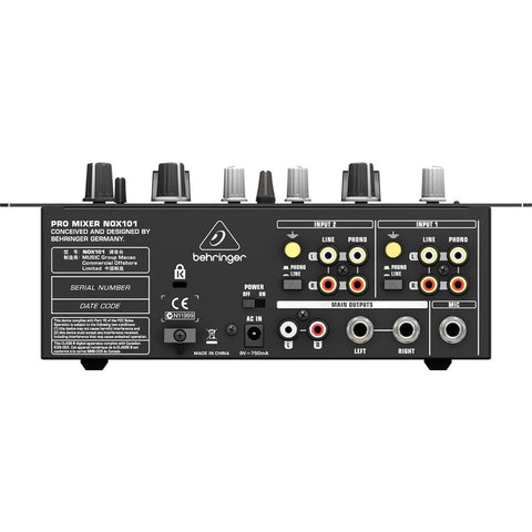 Mezcladora De Dj 2 Canales Con Control Vca  Behringer Nox101