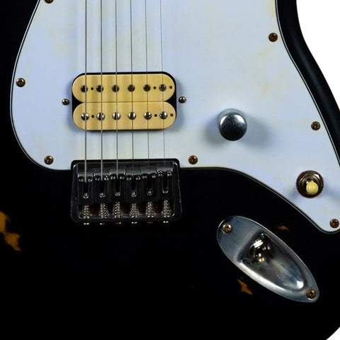 Guitarra Eléctrica 6 Cuerdas Jet Guitars Js-800 Relic Black Diestro Negro Palo De Rosa