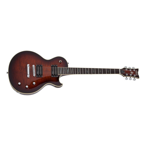 Guitarra Eléctrica Schecter Solo-ii Supreme Cat Eye Black Bu Diestro Chocolate Ébano