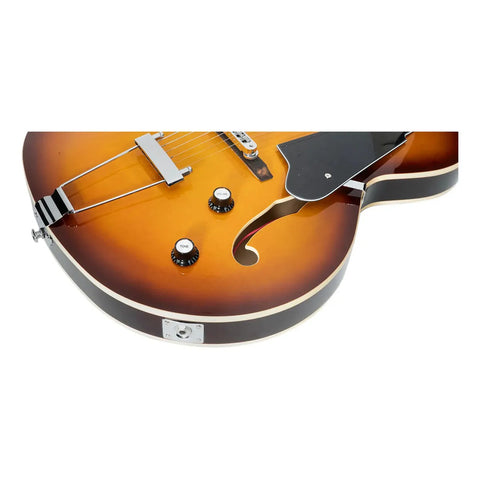 Guitarra Eléctrica 6 Cuerdas Mars Archtop P90 Sunburs Diestro Naranja Oscuro Palo De Rosa