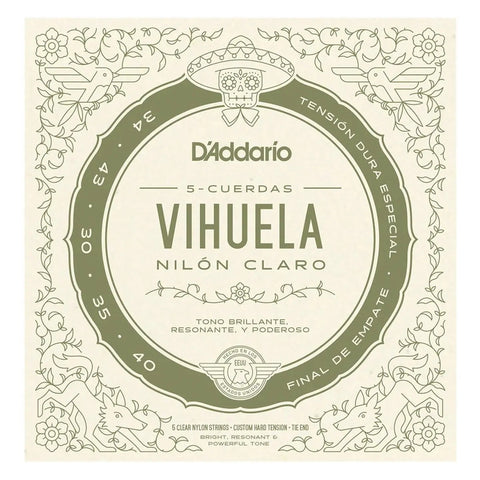 Juego Cuerdas P/ Vihuela Nylon Tensión Custom Daddario Mv10c