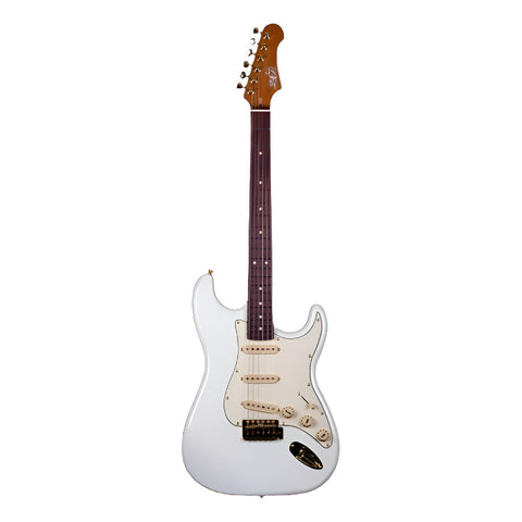 Guitarra Eléctrica Jet Guitars Js380 Stratocaster Blanco Diapasón Palisandro Diestro