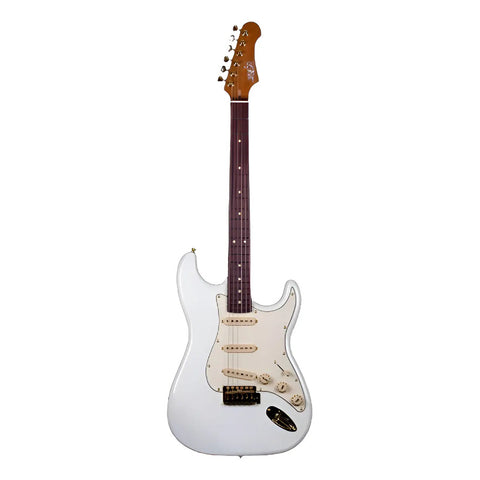 Guitarra Eléctrica Jet Guitars Js380 Blanco Diapasón Palisandro Diestro Palo De Rosa