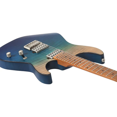 Guitarra Schecter C-1 Standard Plus Blue Fade Stratocaster Right Transparent Black Burst Roasted Maple Diestro Azul