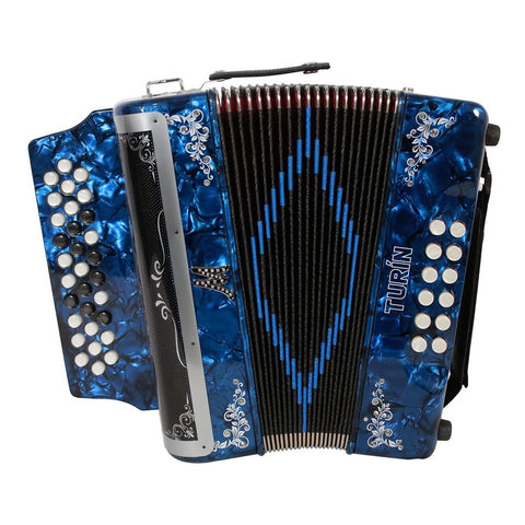 Acordeón Azul De 31 Botones Tono De Sol Moretti Turin Gcf