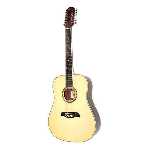 Guitarra Acústica 12 Cuerdas Natural, Oscar Schmidt Od312 Natural Derecha
