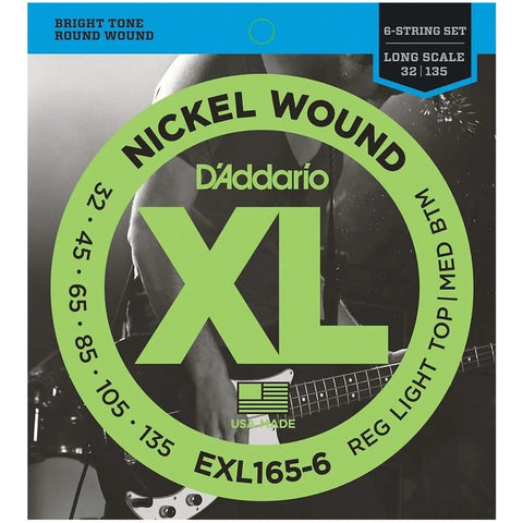 Encordado D'addario Xl Nickel Para Bajo De 6 Cuerdas .032-.135