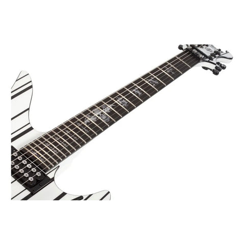Guitarra Electrica Solida Schecter Synyster Standard Whi Diestro Gloss White With Black Pin Stripes Ébano