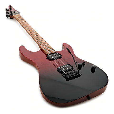 Guitarra Eléctrica Strat Jet Guitars Js-1000v Volcano Color Transparente Red Orientación De La Mano Diestro