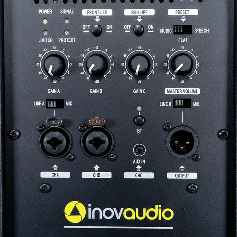 Bafle Amplificado Con Bluetooth Bocina De 15  Inovaudio Ba15 Negro