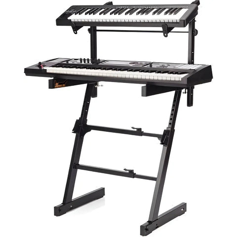 Soporte Hercules Ks410b Autolock Para 2 Teclados Tipo Z Negro