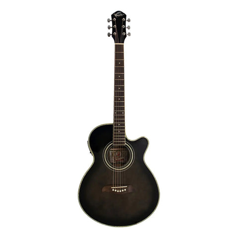 Guitarra Electroacústica Oscar Schmidt Og10cef 6 Cuerdas Negro Abeto Diestro Palo De Rosa