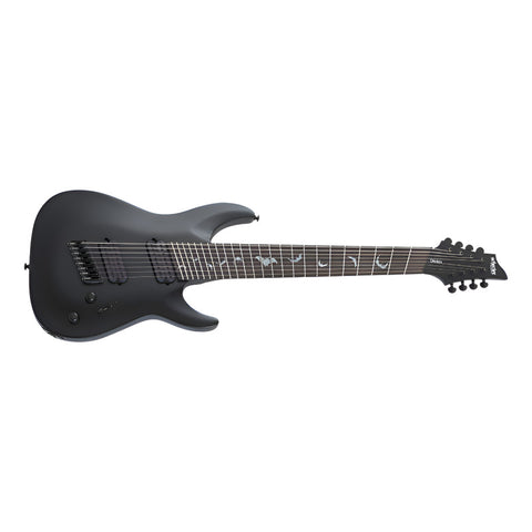 Guitarra 8 Cuerdas Schecter Damien-8 Multiscale Negro Sat Diestro Negro Palo De Rosa