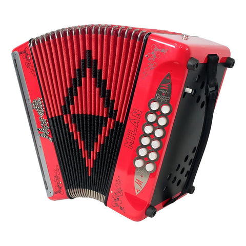 Moretti Milan Acordeón 12 Bajos 31 Botones Tono Sol Rojo