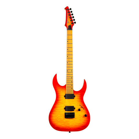 Guitarra Eléctrica 6 Cuerdas Spira Guitars S-500 Fif Flame Diestro Naranja Oscuro