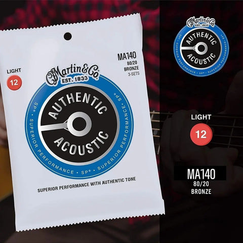 Martin Ma140, Cuerdas Para Guitarra Acústica 80/20 Light