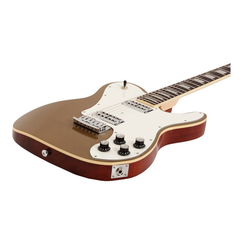 Guitarra Eléctrica Schecter Pt Fastback De Caoba Gold Top Con Diapasón De Ébano