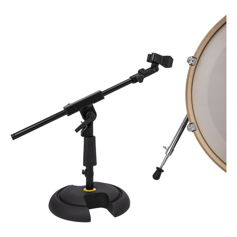 Soporte Bajo Para Micrófono Bombo Ampli Hercules Ms120b Pro Color Negro