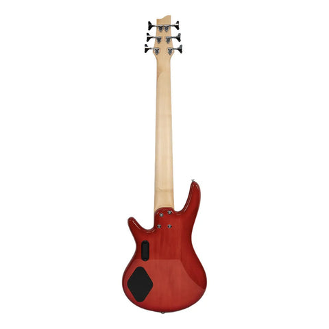 Bajo Eléctrico 6 Cuerdas Activo Mars Eb-6 Activo Red Diestro Rojo