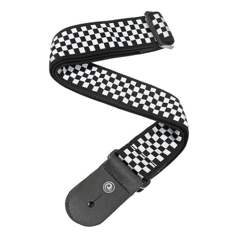 Tahalí Cuadros Blanco Y Negro P/guitarra Planet Wave 50c02