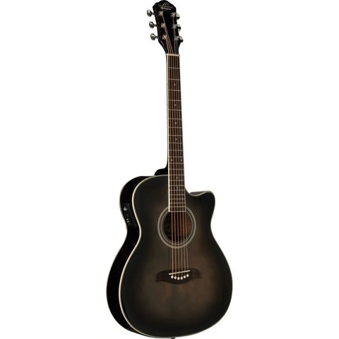Guitarra Electroacústica Color Negro, Oscar Schmidt Oacef Negro Derecha