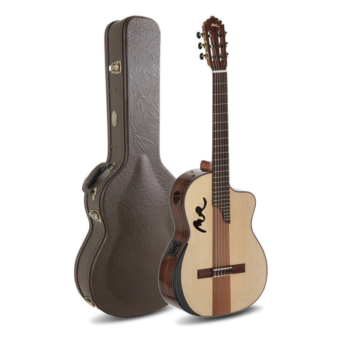 Guit. Electroacústica Manuel Rodríguez Café Cortado Cutaway Color Marrón Claro