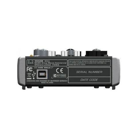 Behringer 302usb Consola Mezcladora Analoga 5 Entradas