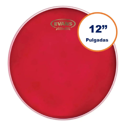 Parche Tom Golpe Hidráulico 12 Pulgadas Evans Drumheads Tt12hr Rojo