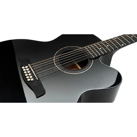 La Sevillana Guitarra Electroacústica Ju-1200ceq Negro Material Del Diapasón Maple Orientación De La Mano Diestro