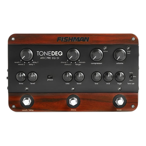 Pedal Tonedeq Preamp Eq Acústico, Fishman Pro-deq-afx Negro Con Rojo