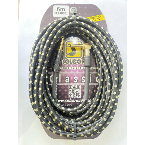 Solcor 61tj06e Cable De Instrumento Tejido 6 Metros Plug L