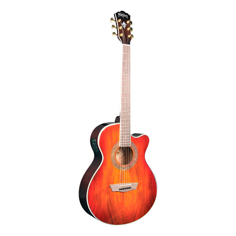 Guitarra Electroacústica Mini Jumbo Washburn Ea55g Sunburst Diestro