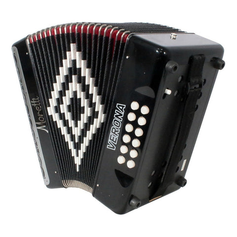 Acordeón Negro De 31 Botones Tono De Fa Moretti Verona Fbbeb