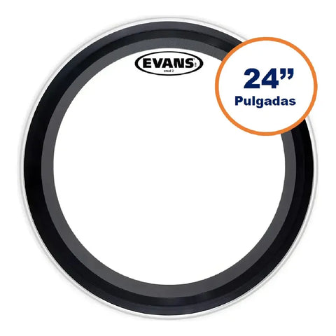 Parche Evans 24 Bombo Tambora Bd24emad2 Transparente