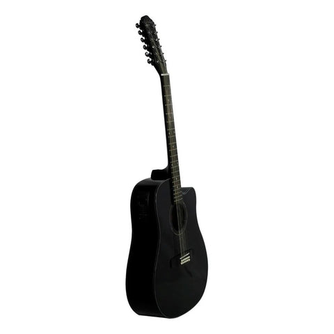 Guitarra Electroacústica 12 Cuerdas La Sevillana Tx-1200ceq Negra Negro